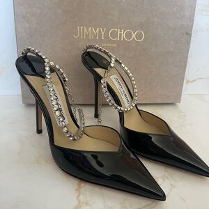 Jimmy Choo Saeda Crystal Heels